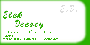 elek decsey business card